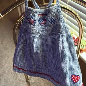 Red white and blue American baby dress